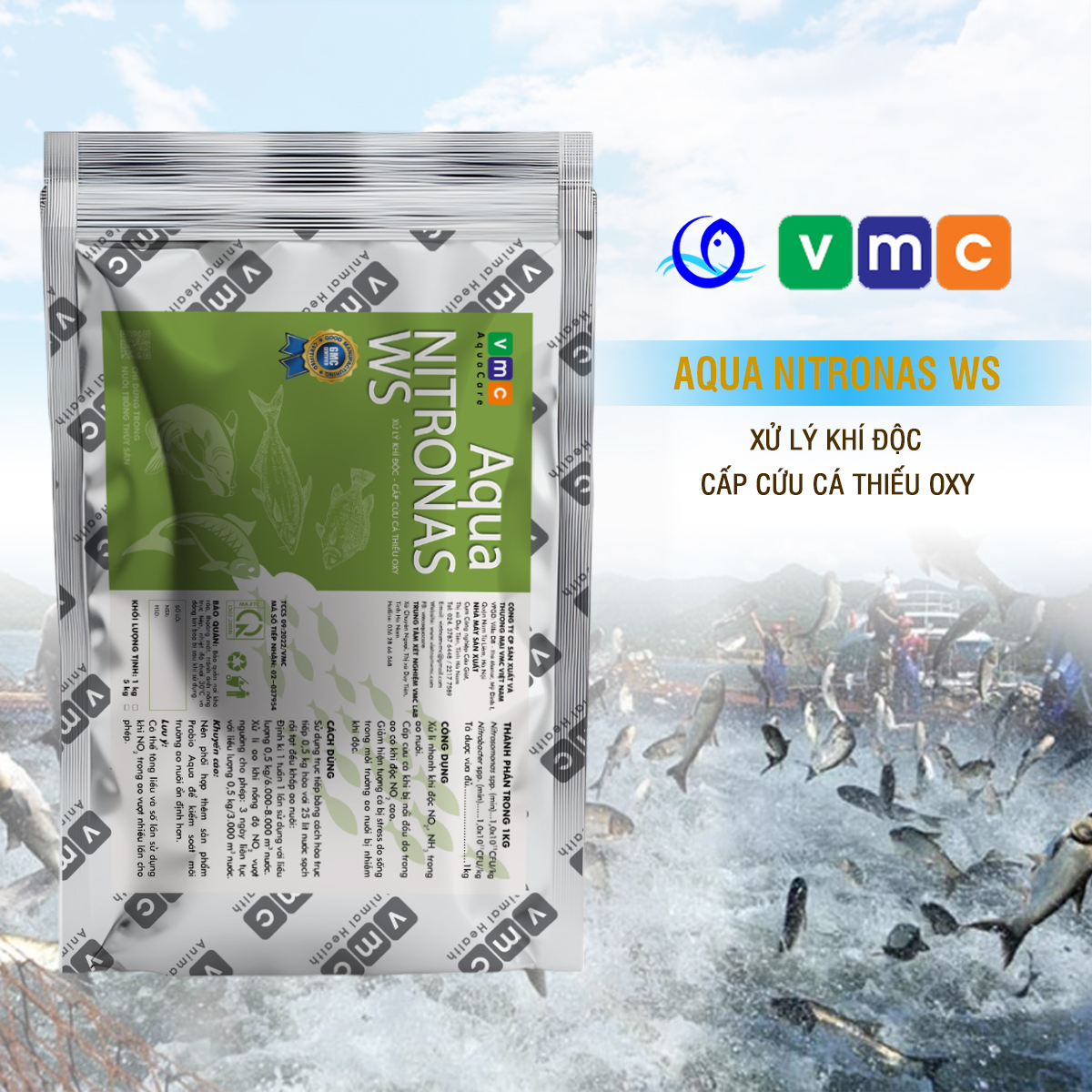AQUA NITRONAS WS - Xử lý khí độc, cấp cứu cá thiếu oxy
