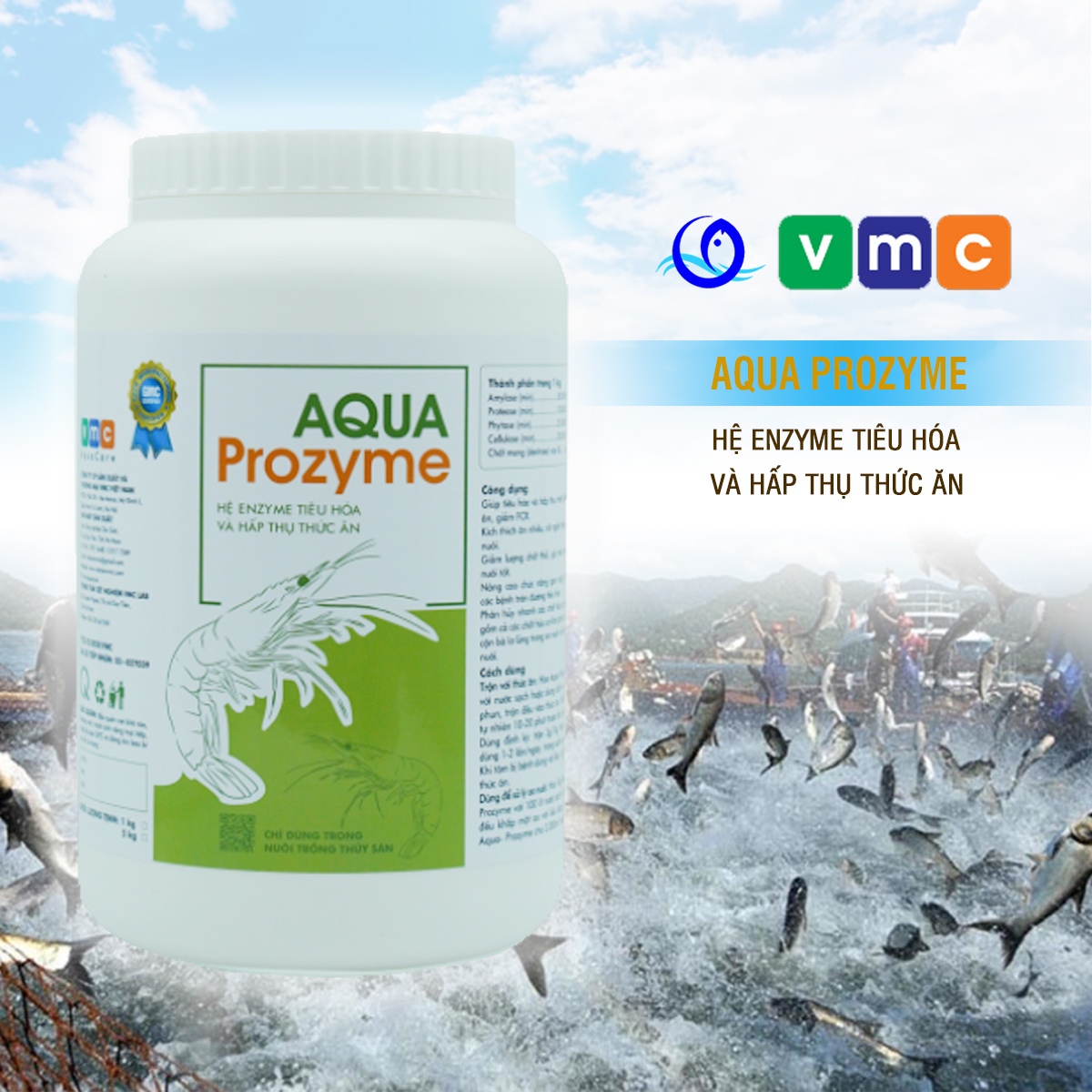 AQUA PROZYME - Hỗ trợ tiêu hóa, kích thích tôm ăn nhiều